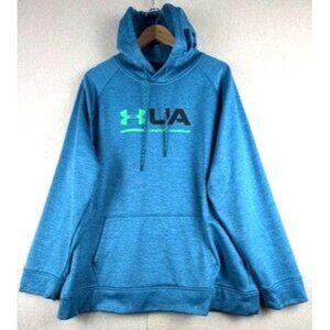 Under Armour Loose Coldgear Pullover Blue Hooded Sweatshirt Hoodie‎ Mens XL